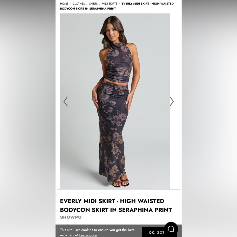 Showpo top & skirt set